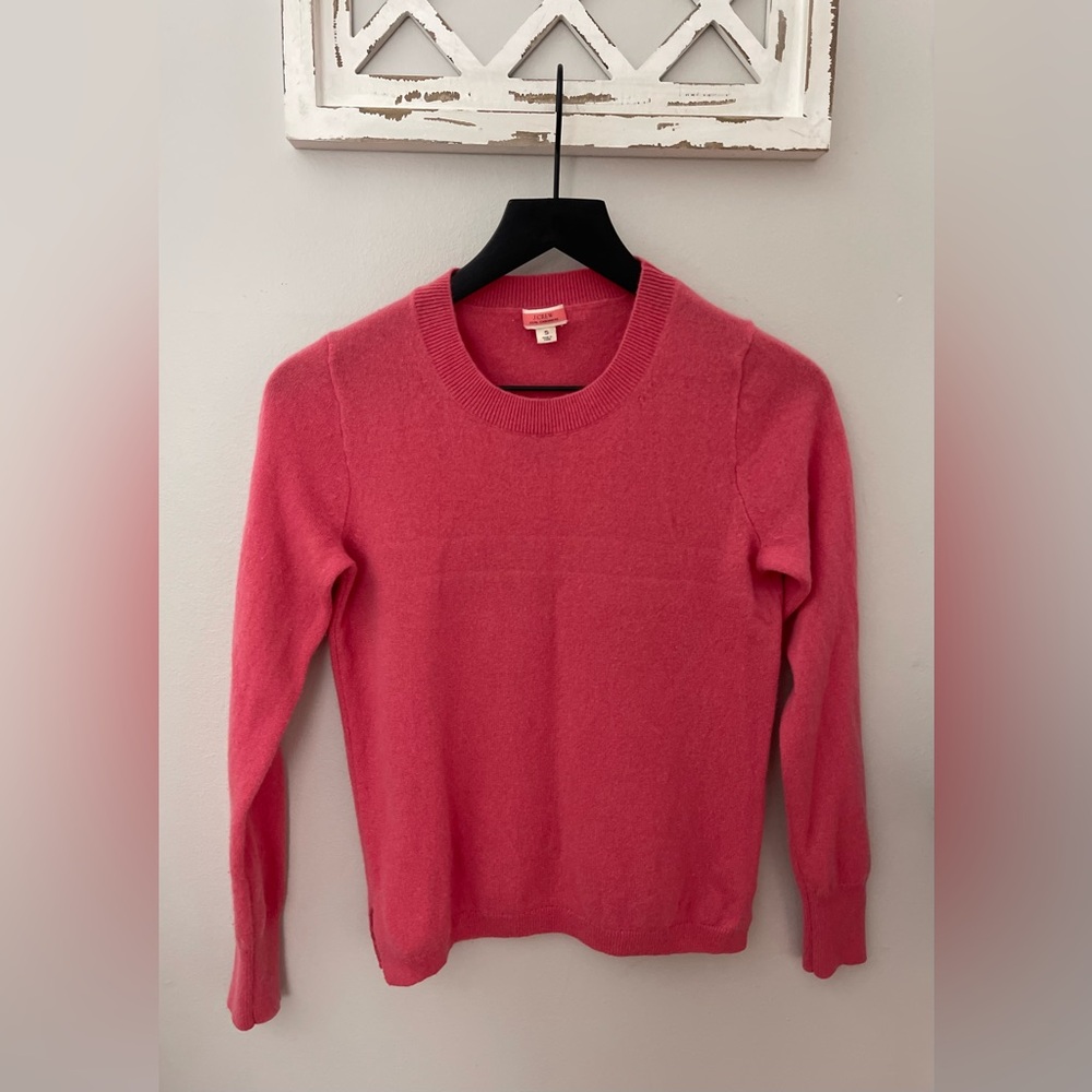 J.Crew Everyday 100% Cashmere Slim Fit Crewneck Sweater In Coral Salmon Size S